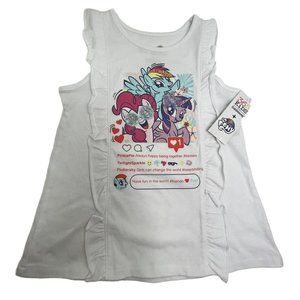365 Kids Garanimals Girls Shirt My Little Pony Ruffle Tank Top Sz 6 Graphic New